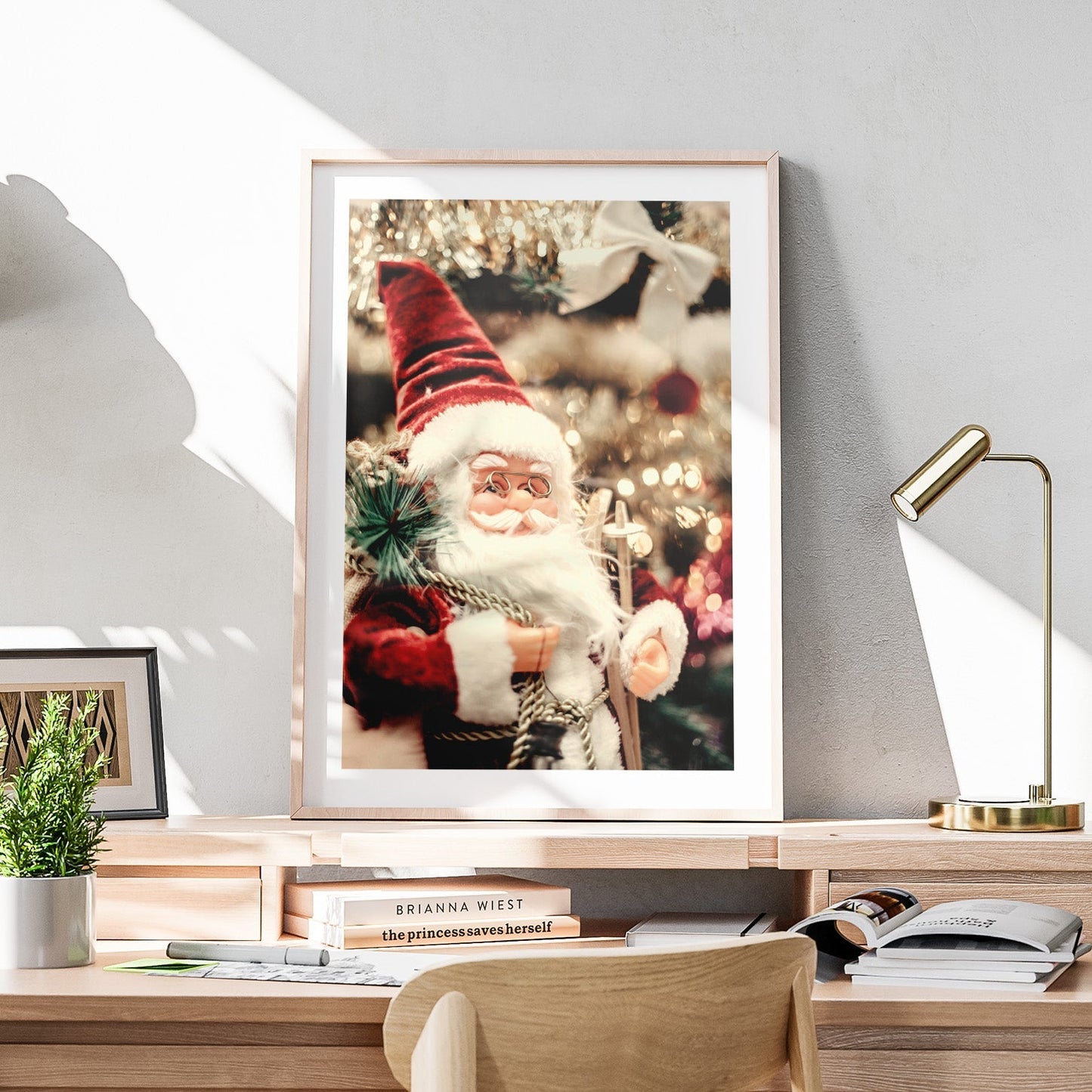 Santa Claus Festive Christmas Decorations - Rolled Poster Wall Art Print-1