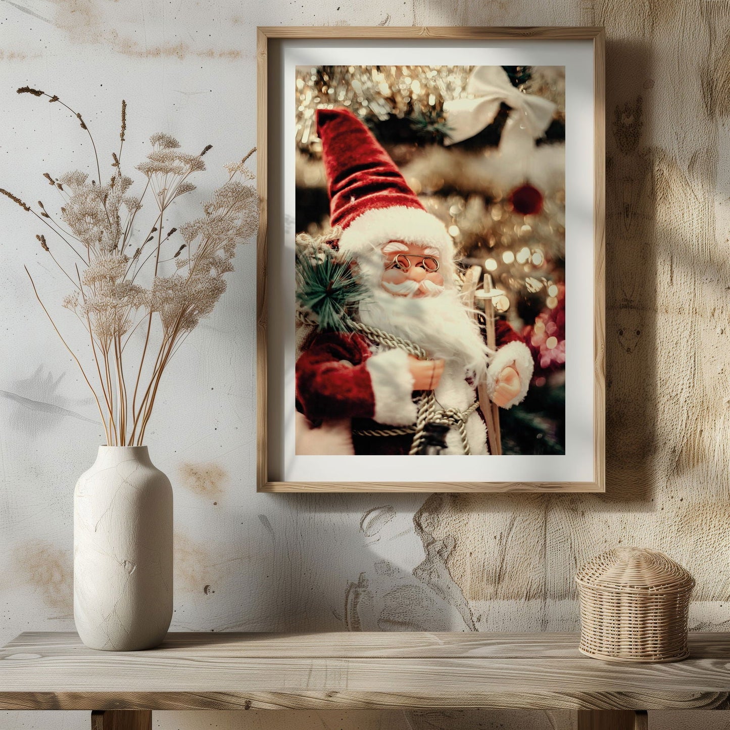 Santa Claus Festive Christmas Decorations - Rolled Poster Wall Art Print-2