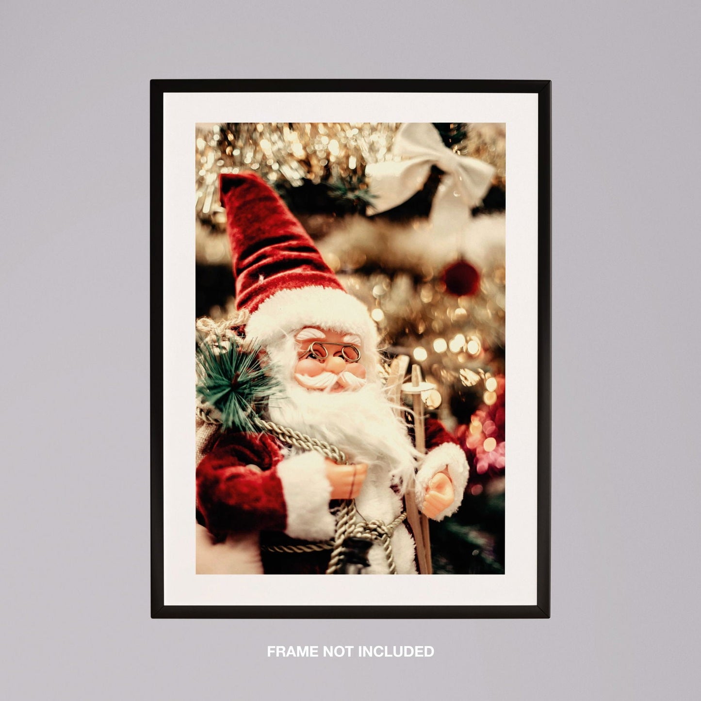 Santa Claus Festive Christmas Decorations - Rolled Poster Wall Art Print-3