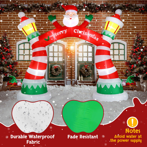 8.9ft Christmas Arch, 7 LED Lights, Drawstring Pockets, Christmas