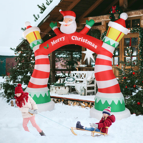 8.9ft Christmas Arch, 7 LED Lights, Drawstring Pockets, Christmas
