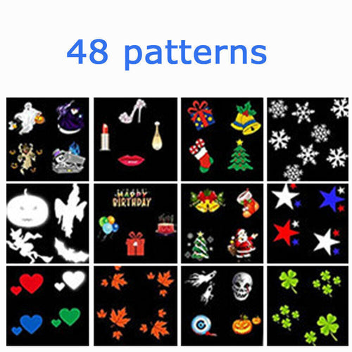 48 Pattern Christmas Projector Laser Light Snow LED Lamp Landscape