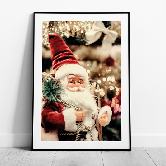 Santa Claus Festive Christmas Decorations - Rolled Poster Wall Art Print-0