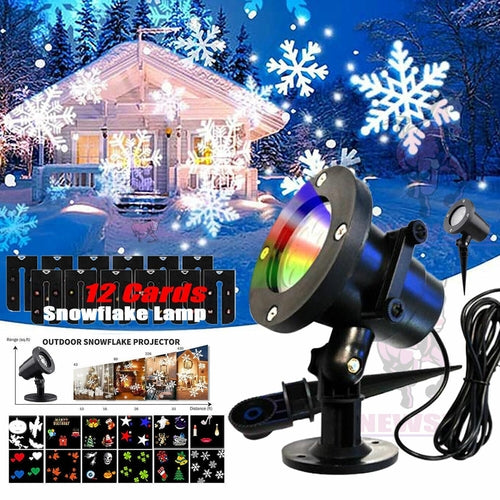 48 Pattern Christmas Projector Laser Light Snow LED Lamp Landscape